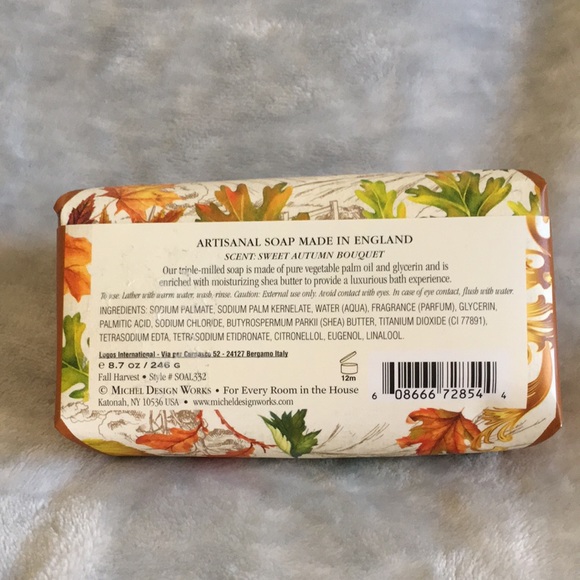 Fall Harvest Scented Shea Butter Designer Hand Soap Made in England NWT 8.7oz - Picture 8 of 14